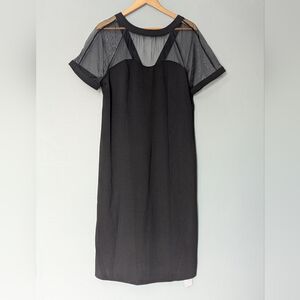 BloomChic Illusion Yoke Crepe Sheath Black Dress Gothic Chic LBD Cocktail